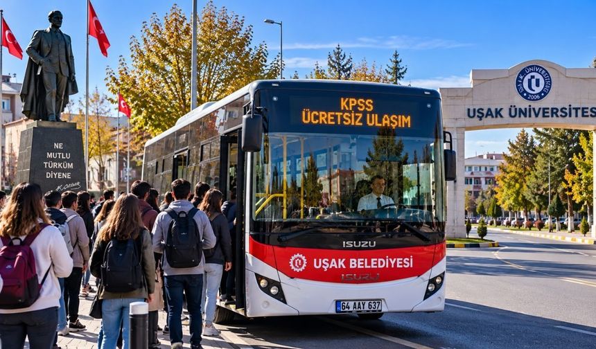 Uşak'ta KPSS Adaylarına Ücretsiz Ulaşım Desteği
