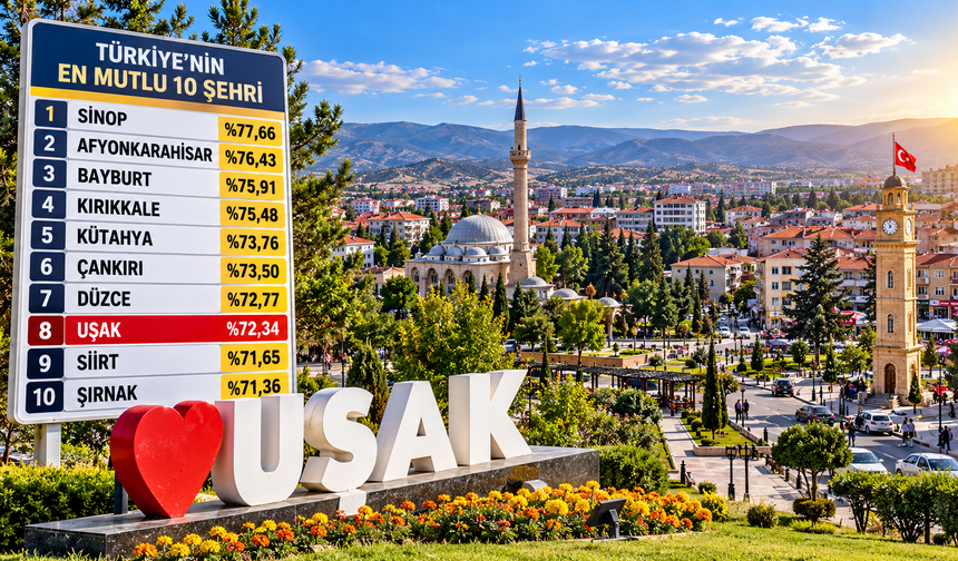 Uşak Türkiye'nin En Mutlu 10 Şehri Arasında!
