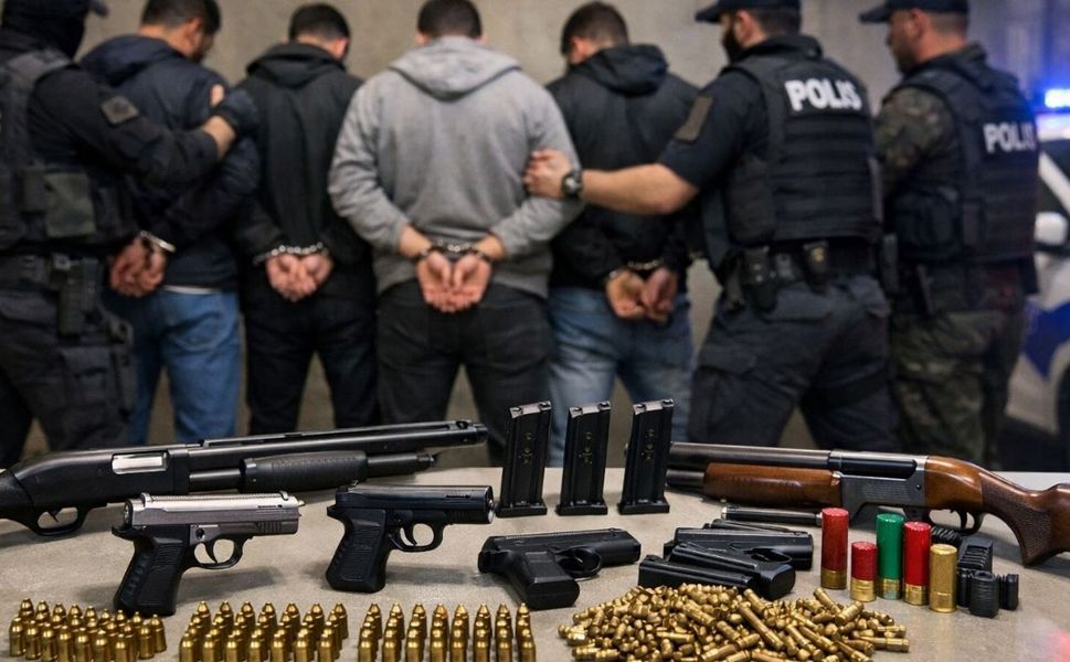 Uşak’ta sosyal medyadan silah paylaşımı yapan 6 şüpheli yakalandı