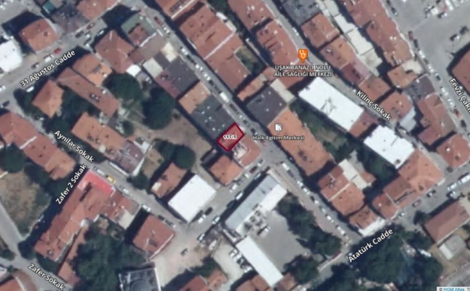 Uşak’ta mahkemeden icra ile satılık 2 katlı işyeri