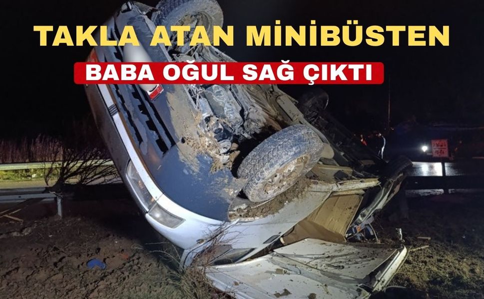 Uşak’ın Banaz İlçesinde araç takla attı