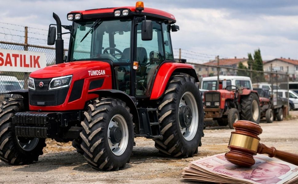 Uşak’ta borcunu ödeyemeyen çiftçinin traktörü icradan satılık