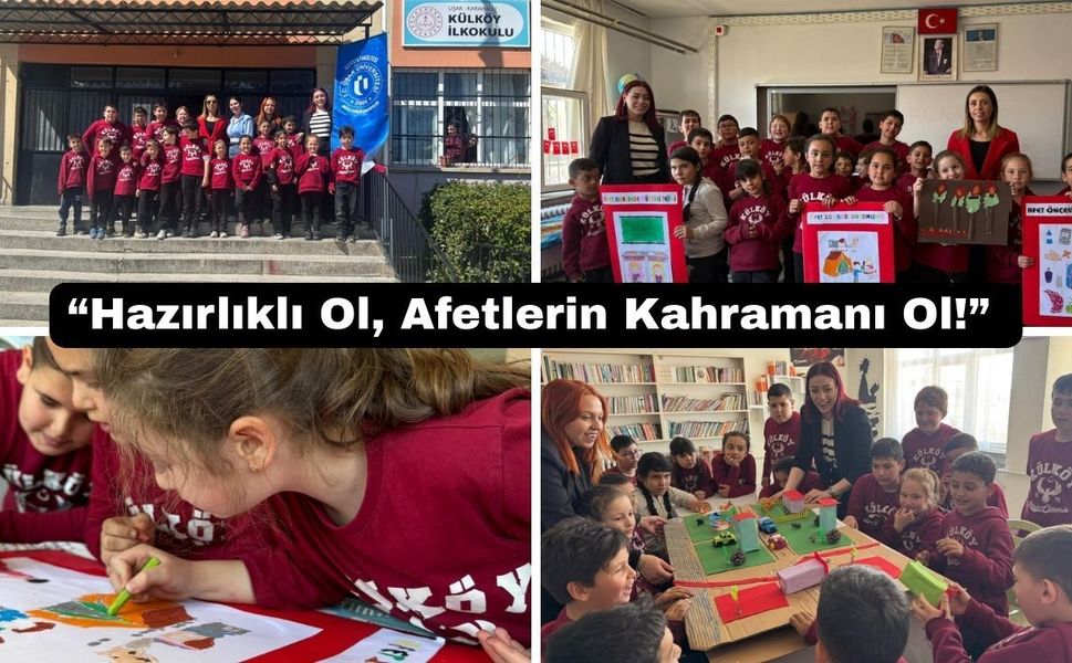 Uşak Üniversitesi Öğrencilerinden Köy Okulunda Afet Bilinci Eğitimi