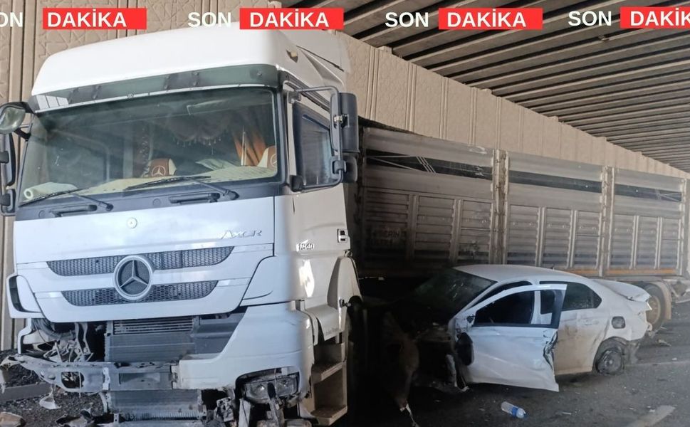 Uşak’ta tırın altına sıkışan kadın güç bela kurtuldu