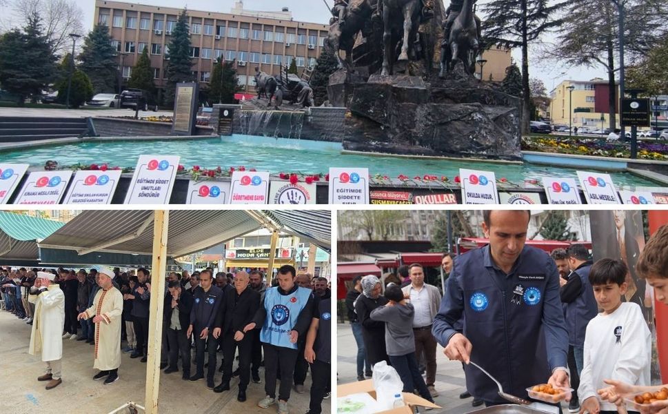 TES Uşak Şubesi Lokma Döktürüp Gıyabi cenaze namazı Kıldı