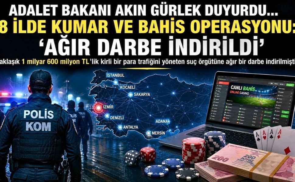 Eş Zamanlı Operasyonla 8 ilde Kumar Çetesi Çökertildi