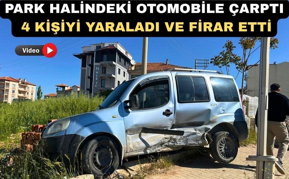 Uşak’ta Otomobil Kenarda Bekleyen 4 kişiye Çarparak Yaraladı