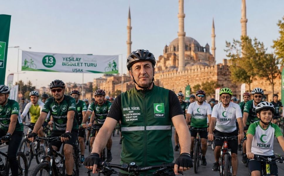 Yeşilay Uşak Şubesi vatandaşları bisiklet turuna davet etti