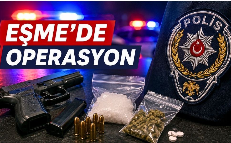 Uşak’ın Eşme ilçesinde yasaklı madde ve silah operasyonu