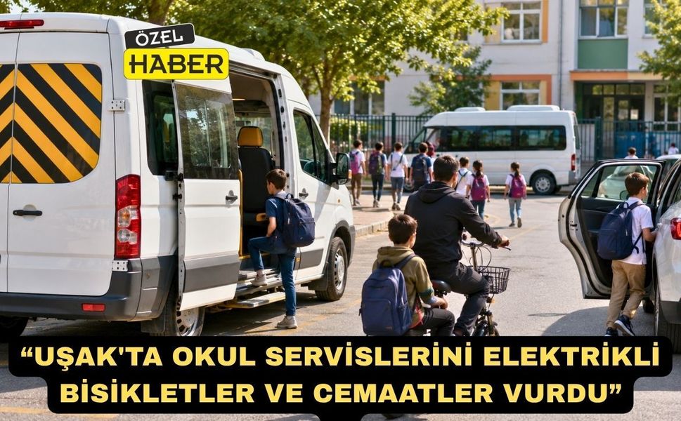 Uşak'ta Okul Servislerini Elektrikli Bisikletler ve Cemaatler Vurdu