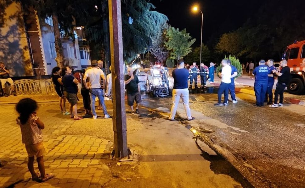 Uşak'ta Elektrikli Bisiklet Alevlere Teslim Oldu