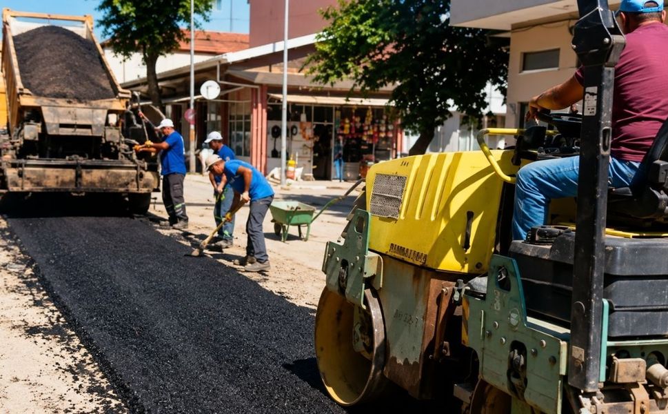 Eşme’de Kazılan Yollar Asfaltlanıyor