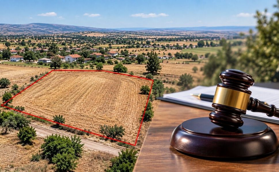 Uşak’ta Tarla İcradan Satışa Çıkarıldı