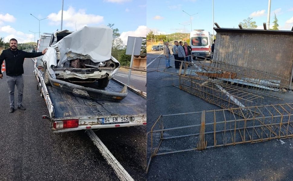 Uşak’ta Traktör ve Otomobil çarpıştı: 1 yaralı