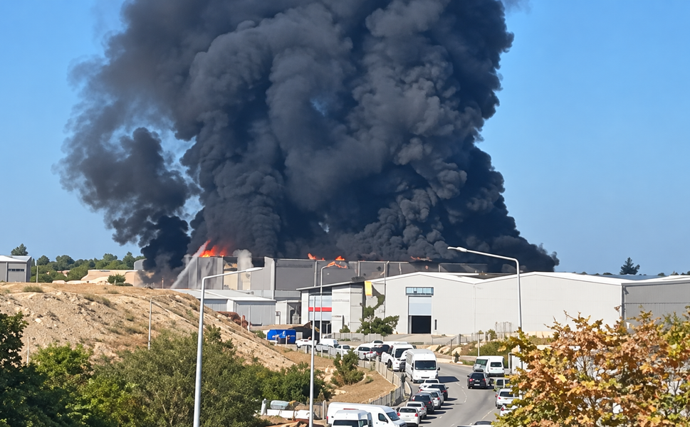 Uşak Tekstil OSB’ de Bir İplik Fabrikası Cayır Cayır Yanıyor