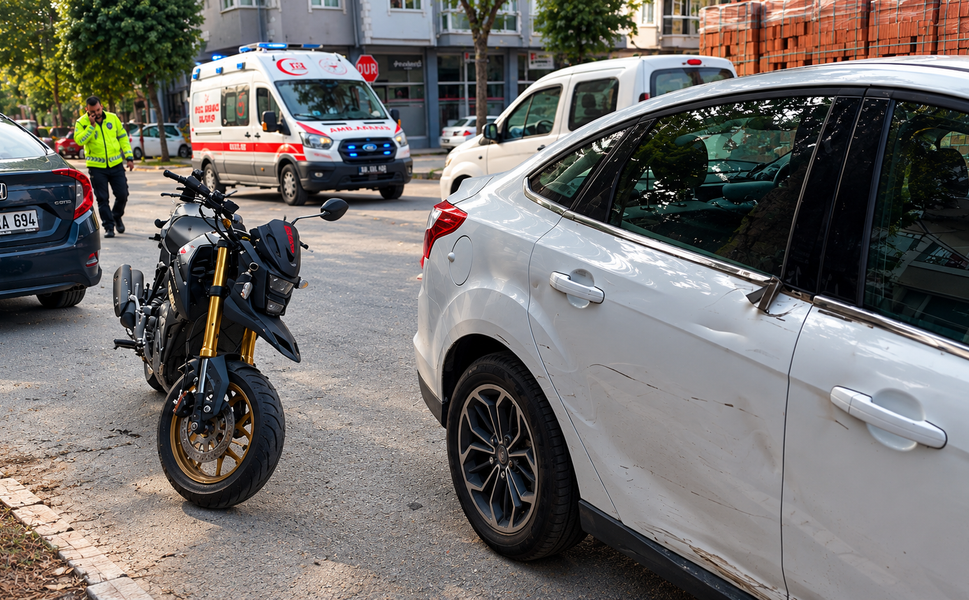 Uşak’ta Motosiklet ile Araç Çarpıştı! 1 Yaralı