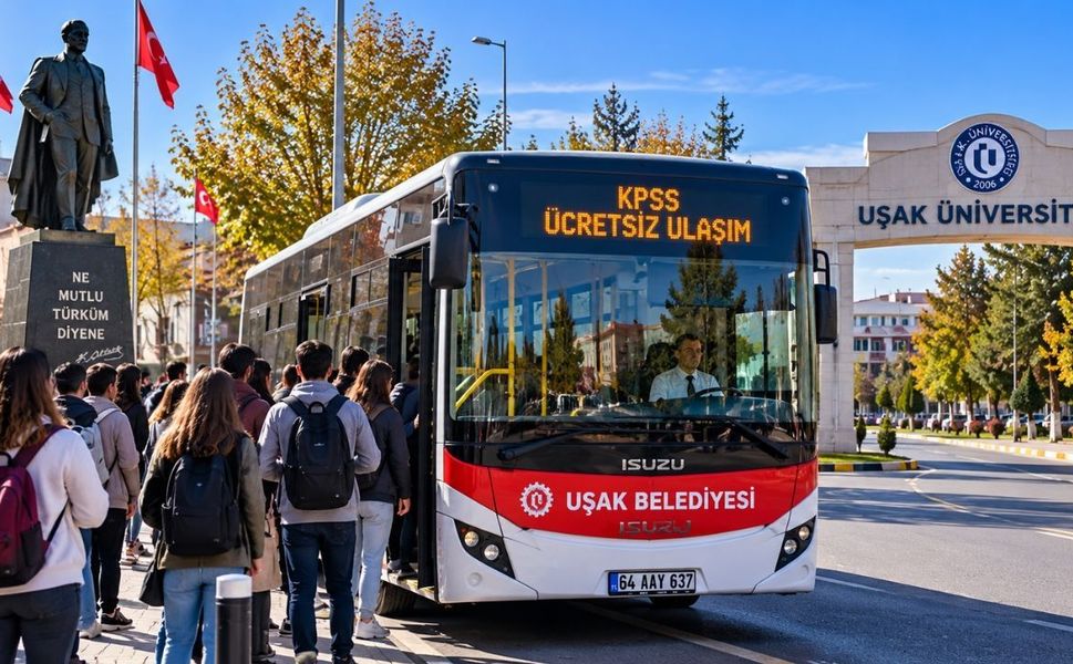Uşak'ta KPSS Adaylarına Ücretsiz Ulaşım Desteği