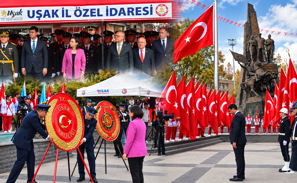 Uşak’ta Cumhuriyet Bayramı Kutlamaları Çelenk Töreniyle Başladı