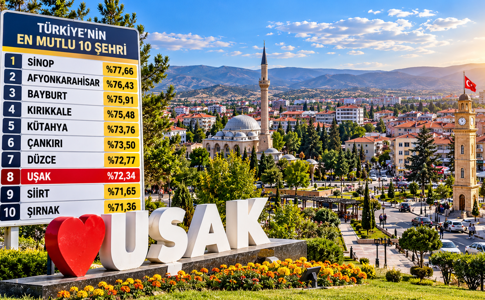 Uşak Türkiye'nin En Mutlu 10 Şehri Arasında!
