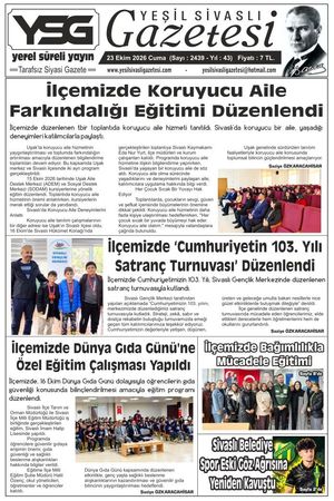Yeşil Sivaslı Gazetesi 2439 Sayılı Gazetesi