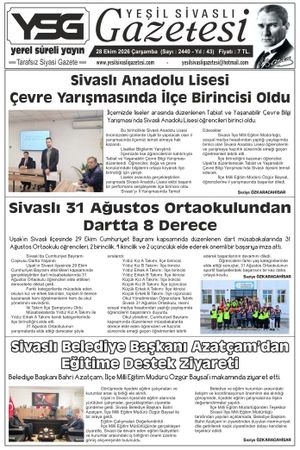 Yeşil Sivaslı Gazetesi 2440 Sayılı Gazetesi