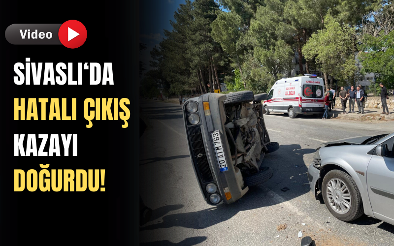 Sivaslı'da Araç Kazası (1)