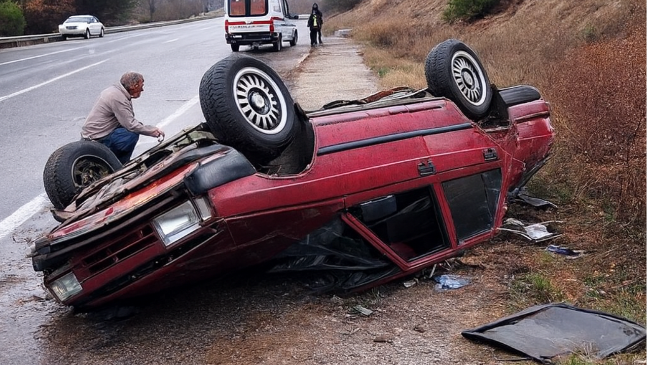 Sivaslı Yolu Kaza Araç