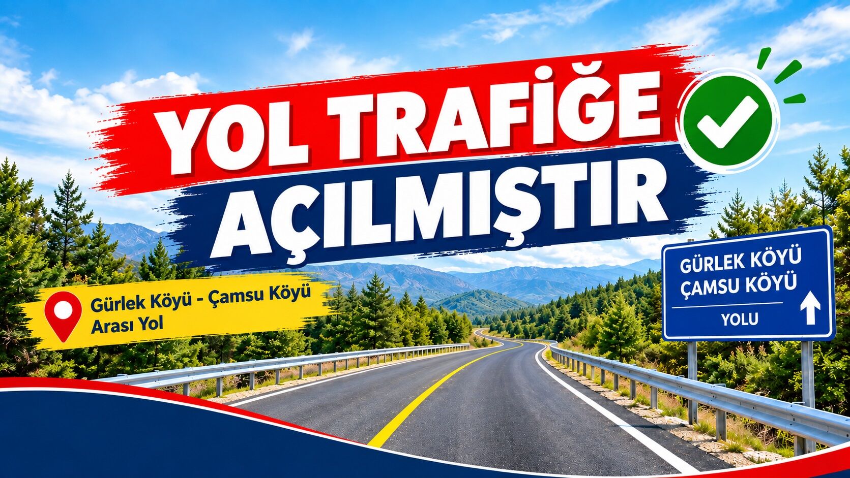 Banaz’da Gürlek, Çamsu Yolu Yeniden Trafiğe Açıldı