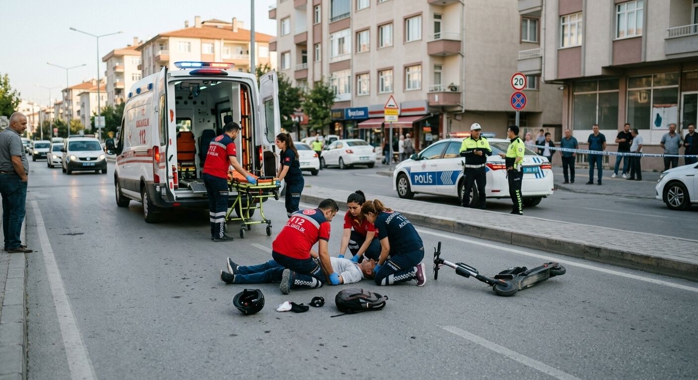 Uşak’ta elektrikli scooter sürücüsü ağır yaralandı
